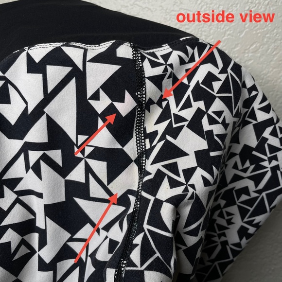 Lorna Jane Leggings Geometric Pattern Black & White Activewear Workout - Picture 12 of 13